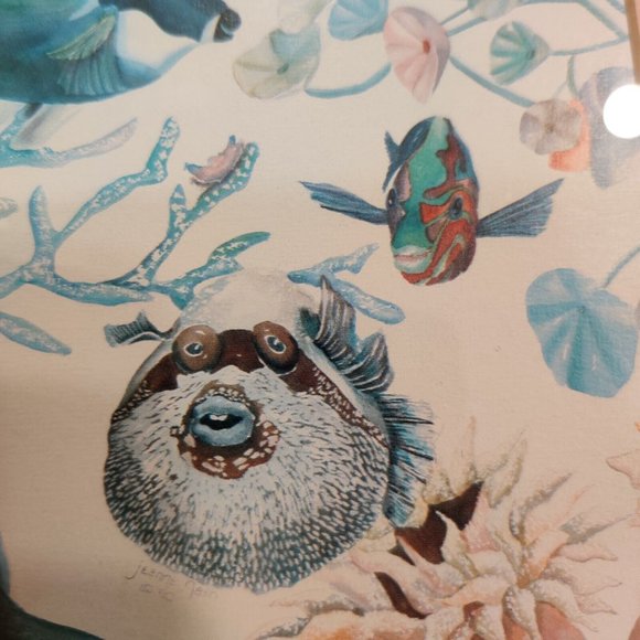 Jeanne Nash Ocean Tropical Fishes Nautical Theme Art Print Custom Framed Signed - Picture 5 of 16